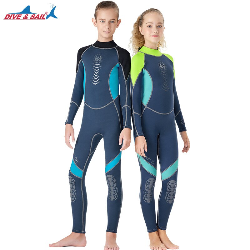 teenage wetsuit 2.5mm neoprene boys girls diving suit keep warm wet suit for cold water full suit for swimming