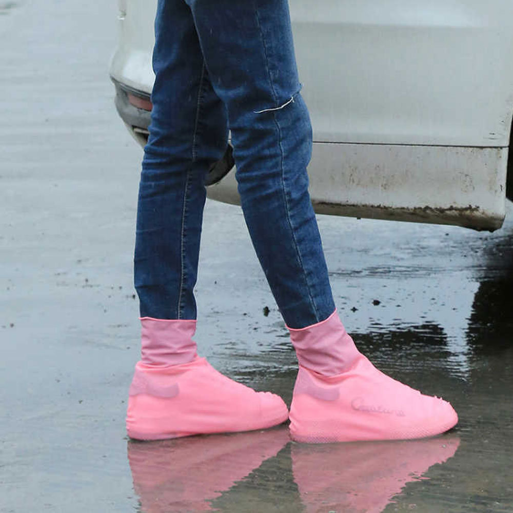 Vandtætte skoovertræk gummistøvler regnstøvler kvinder udendørs rejser regnfuld skridsikker silikone skoovertræk mand genanvendelig