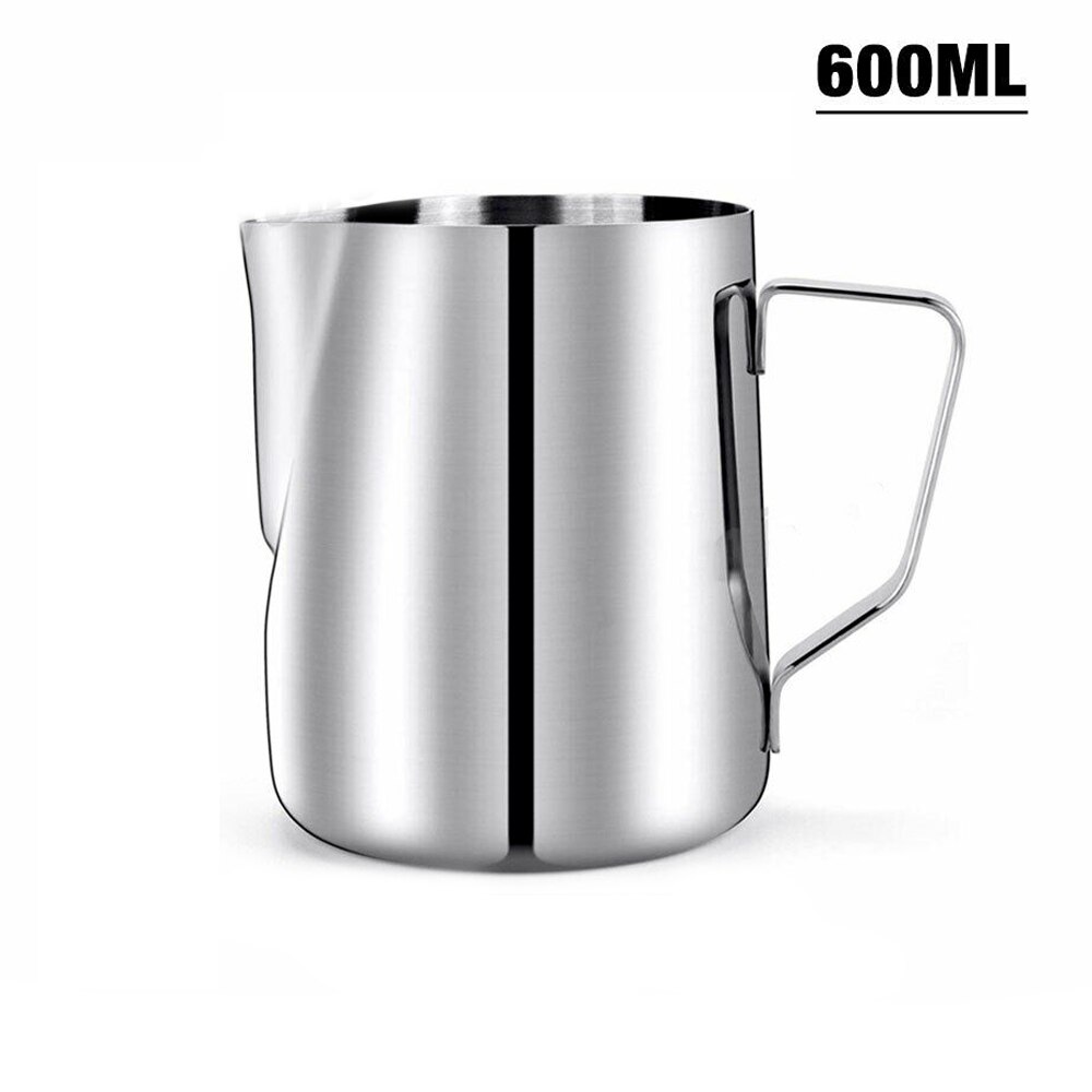 Stainless Steel Milk Jug Frother Coffee Latte Container Metal Pitcher Mug Cup Kitchen Milk Tool 350ml/600ml/1000ml: 600ml