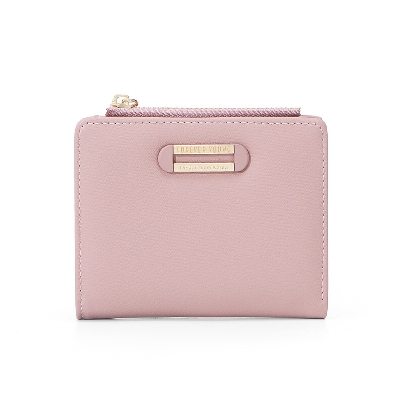 WEICHEN Brand Small Wallet For Women Card Holder Zipper Coin Purses Ladies Slim Wallet Female Purse: Soft Pink