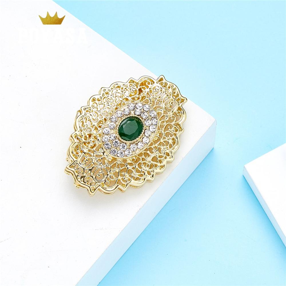 AUG Gold color brooch color stone jewelry alloy brooch: green