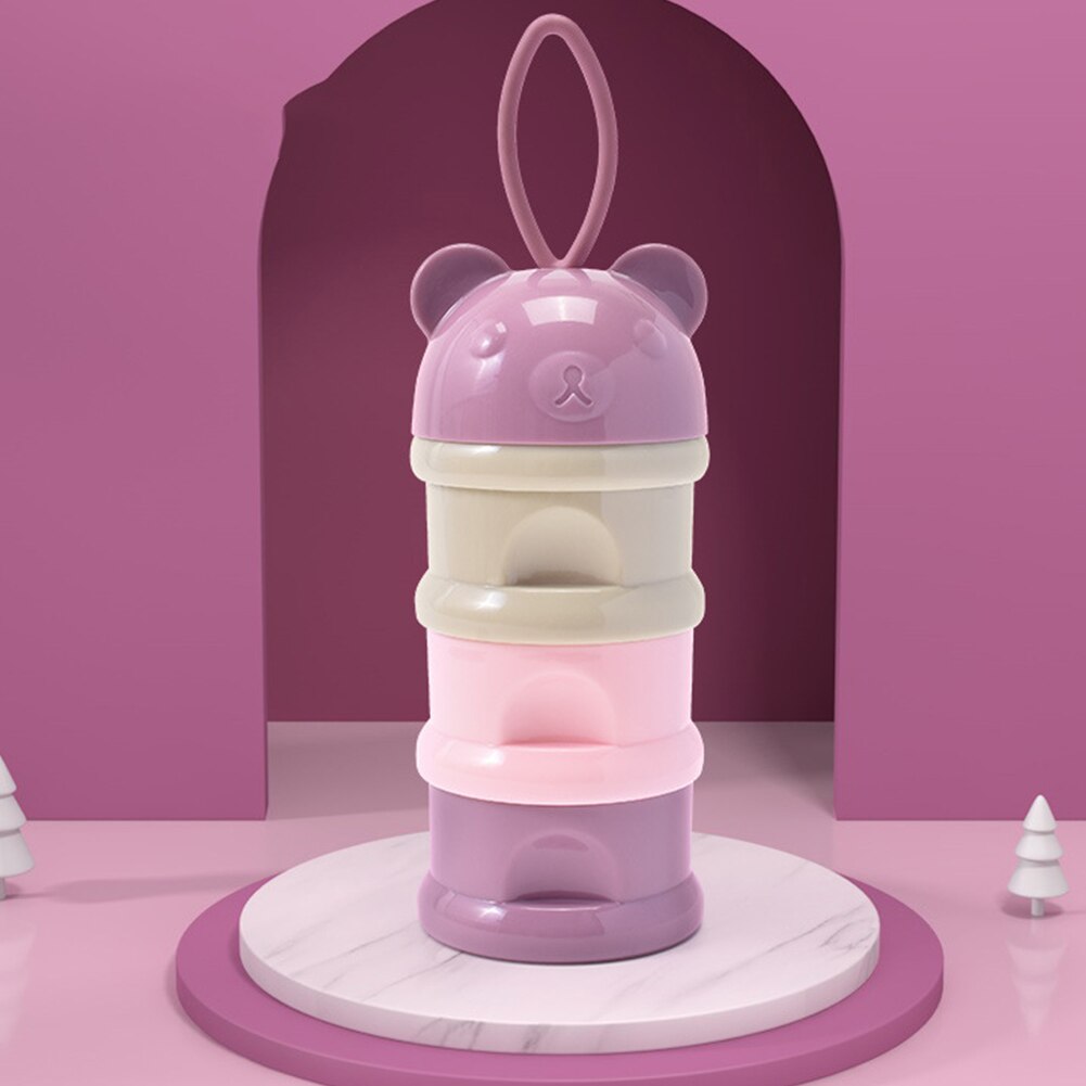 Herbruikbare Formule Dispenser Container Draagbare Multipurpose Baby Melkpoeder Drie Lagen Snack Doos Voedsel Opslag Non-Spill Leuke