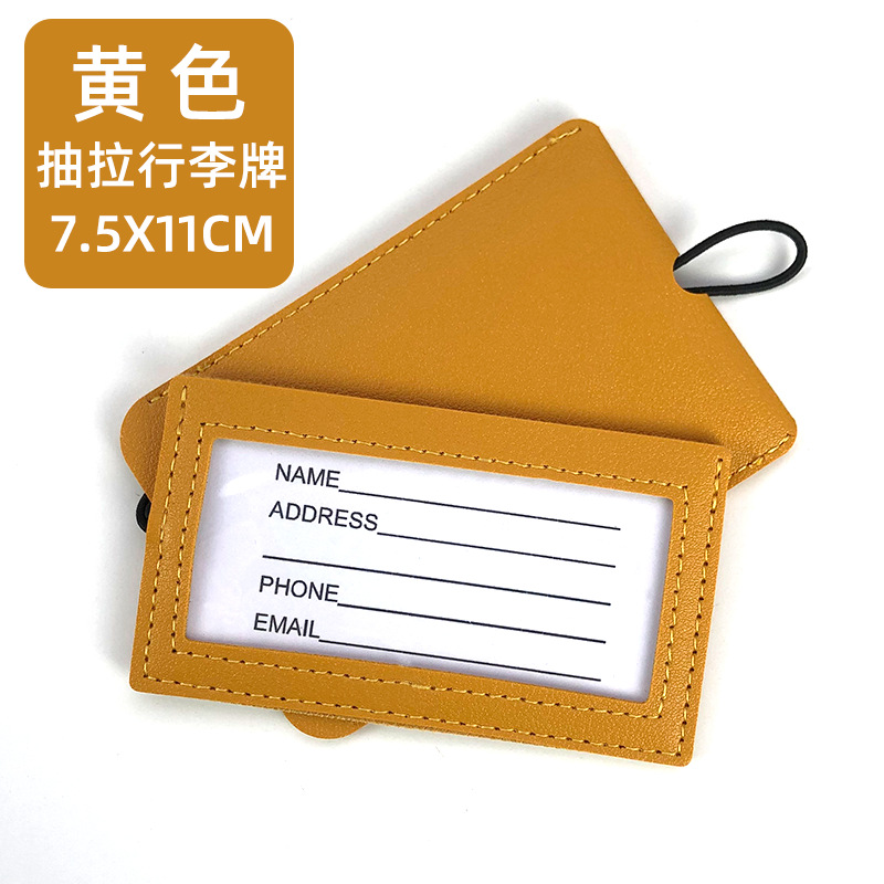 PU Leather Suitcase Luggage Tag Pendant Handbag Multi-colour Concealed Pull-out Portable Travel Accessories Name ID Address Tag: green