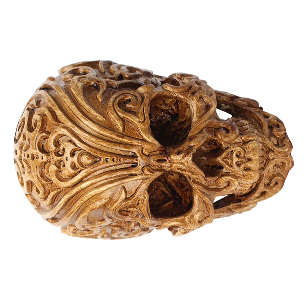 1PC Carved Skull Decorations Auspicious Clouds Skull Decor Resin Skull Head Crafts Household Halloween Adornment For Party Home