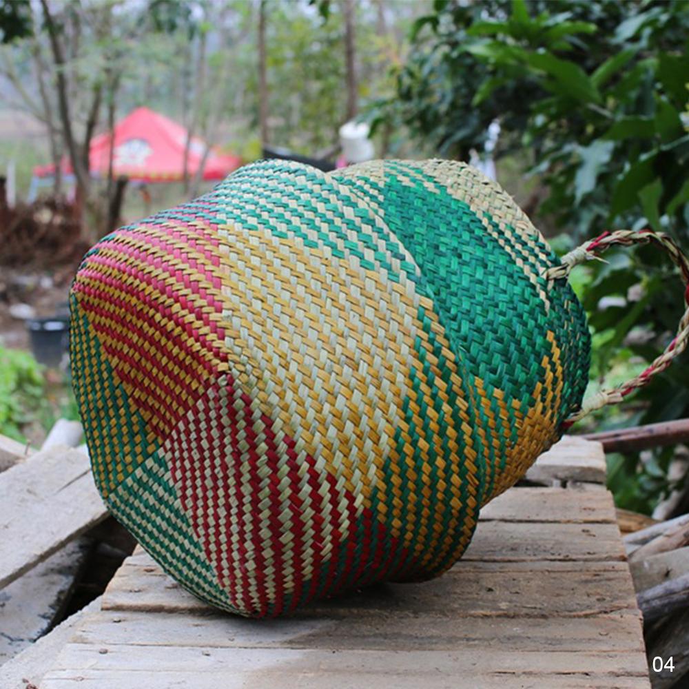 Multi-størrelse rattan kurv urtepotte naturlig plante strikket kurv potte vasketøjskurv diverse legetøj flettede hjemme opbevaringskurve: 04 / 22 x 20cm