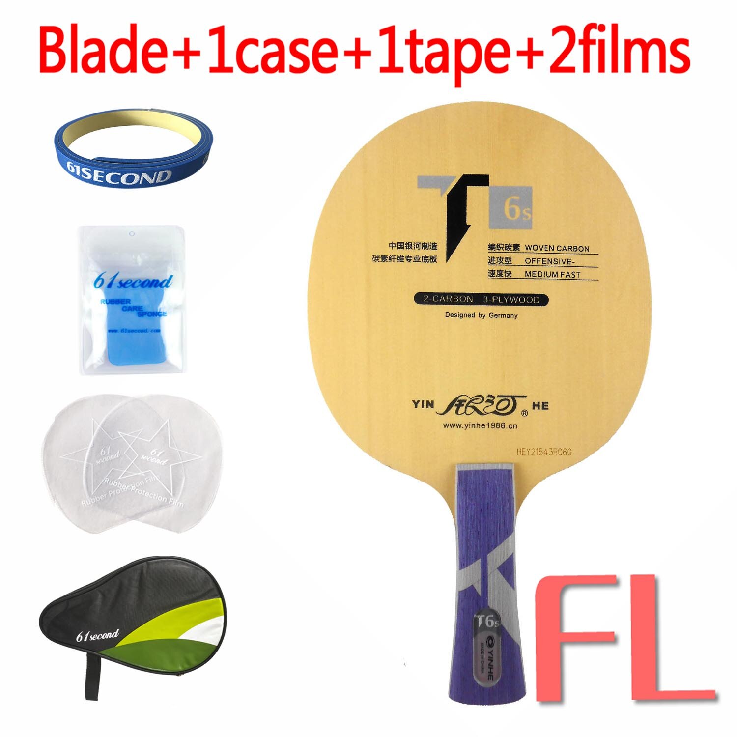 Yinhe T-6s T6 T6s cypress carbon Table Tennis Blade for Racket for 40+ material ball: FL with HM case