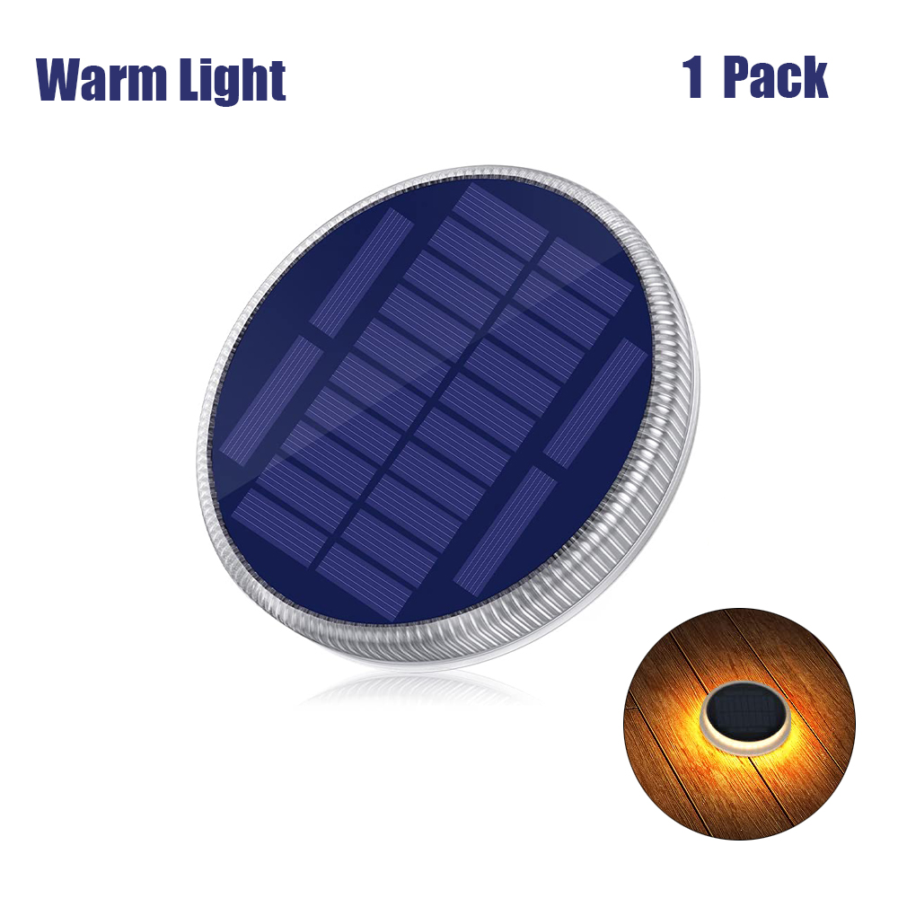 Led Solar Dekverlichting Outdoor Waterdicht Gazon Lampen Batterij Aangedreven Solar Stap Licht Voor Pathway Oprit Tuin Loopbrug Patio: Zonnig Geel
