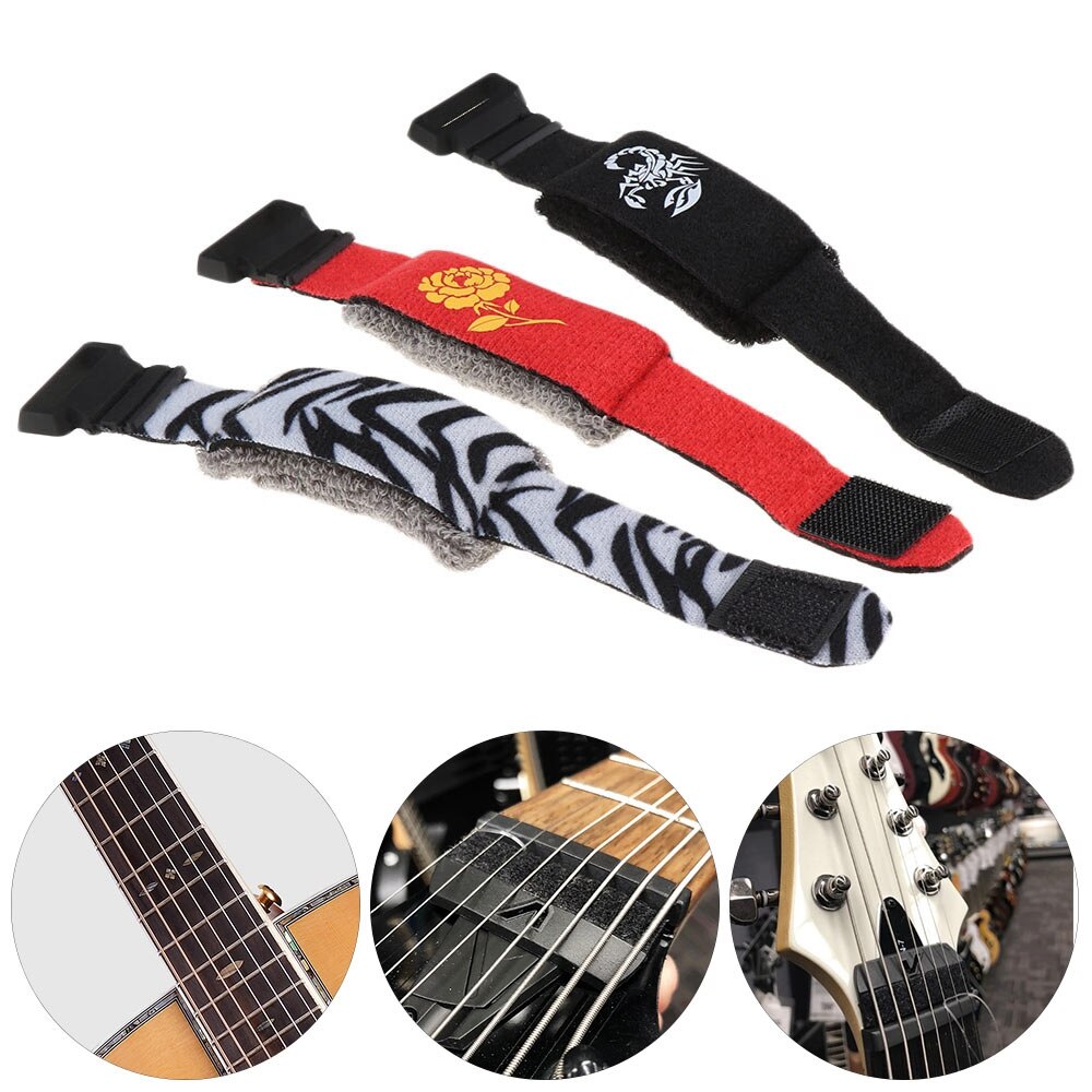 1Pc Gitaar Kleur Wraps Snaren Mute Muter Fretboard Dempen Wraps Akoestische Elektrische Gitaar Bas Ukulele Instrument Accessoire