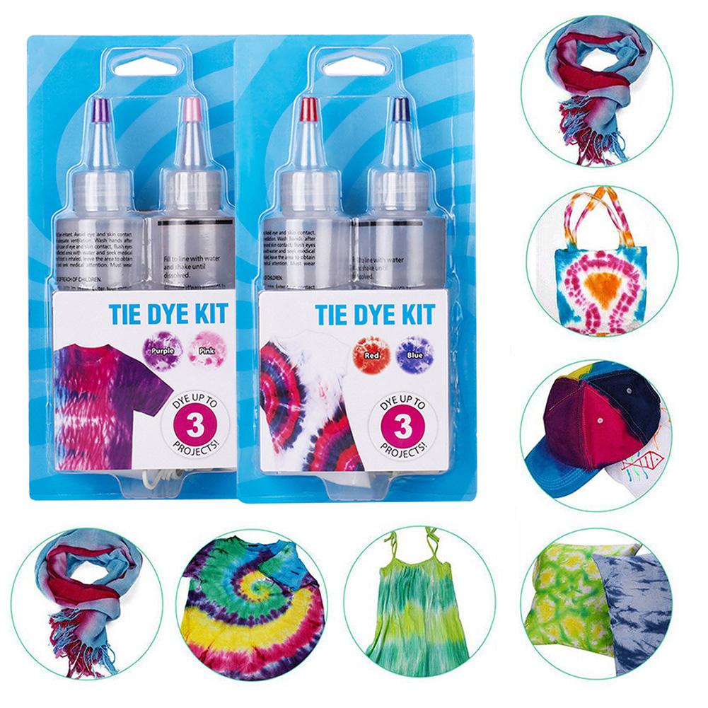 2/3 Color Tie Dye Kit Permanent DIY Fabric Textile Tie Dye Kit Clothing Graffiti Pigment Set Garment Tie Dye Pigment Set
