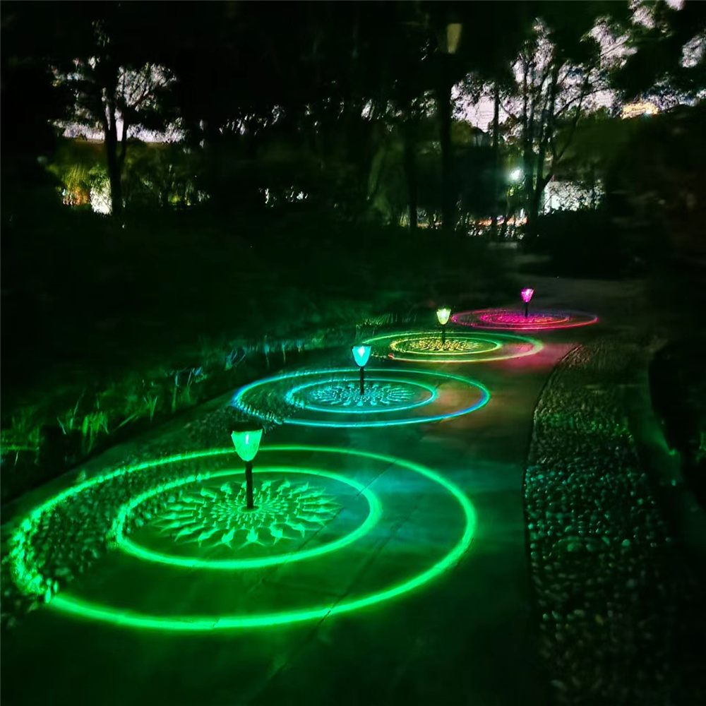 Kreis Schatten Garten Licht im Freien Solar Lampe Rasen Innenhof Landschaft Boden Terrasse Hof Auffahrt wasserdicht Solar Weg Licht: ROSE