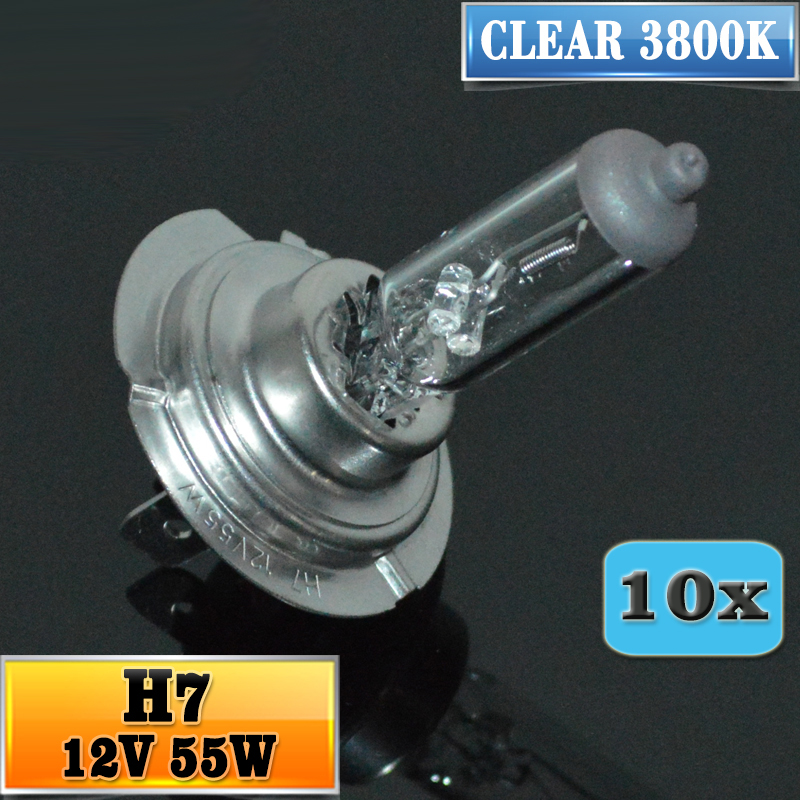 Hippcron H7 Halonge Lampe 12 v 55 watt Klar 3800 karat Scheinwerfer 10 stücke Birne Glas Auto Halogen Licht