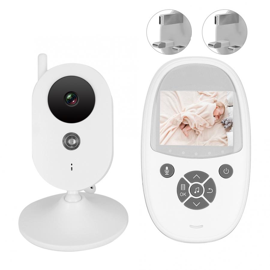 2.4in Mini Wireless Baby Monitor Infrared Night Cry Detection Temperature Monitoring 100-240V Temperature Sensor: UK Plug
