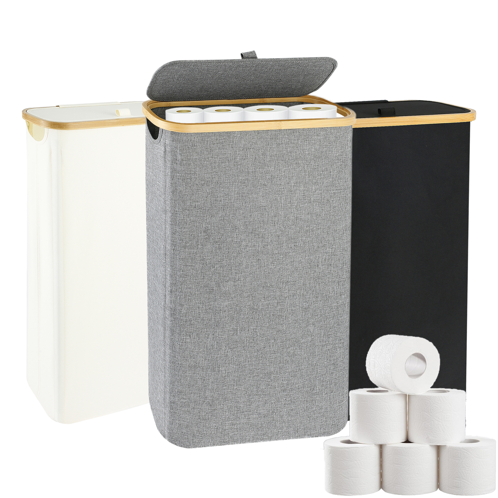 Badkamer Toiletpapier Mand Oxford Doek met Deksel Ademend Grote Capaciteit Papierrol Organizer Mand Dispenser