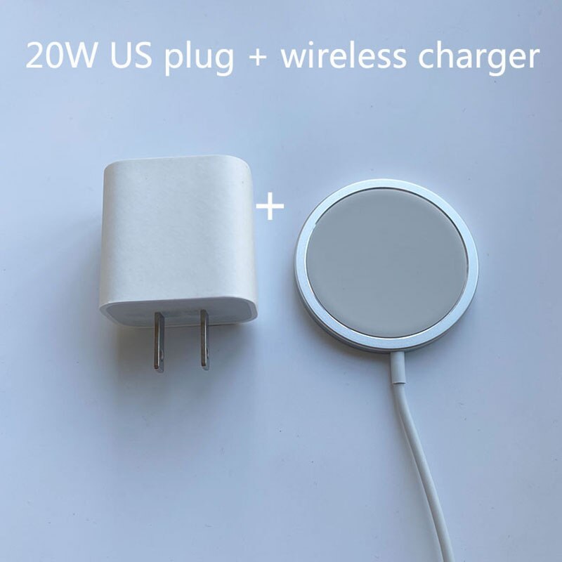 20W Pd Fast Charger Voor Iphone 12 Eu/Us/Uk Plug Magnetische Draadloze Oplader Voor Iphone 12 oplader Voor Ipad USB-C Voor Iphone13: Wireles with US Plug