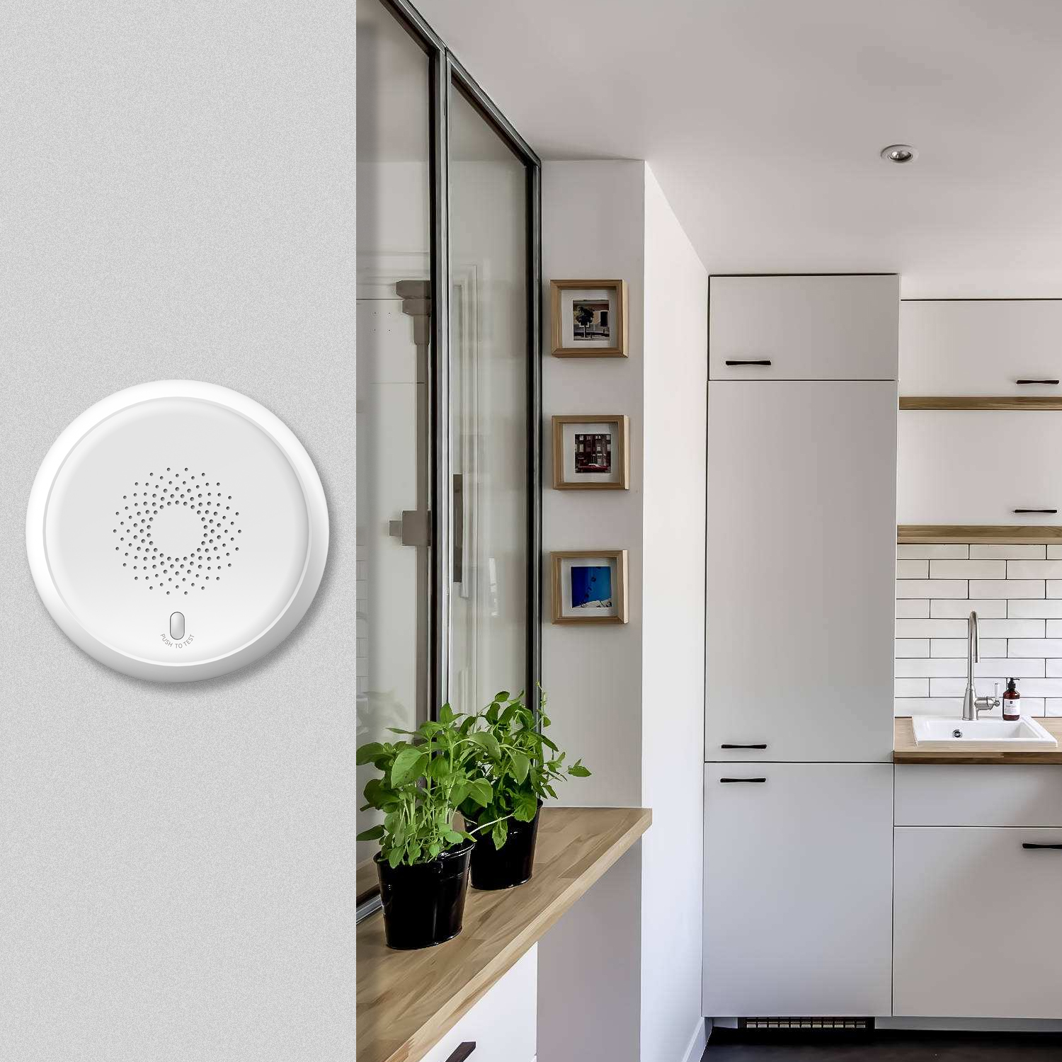 ZigBee Smoke Sensor Wireless Fire Alarm Automatic Intelligent Household Alarm Sensor White RSH-ZigBee-SS01