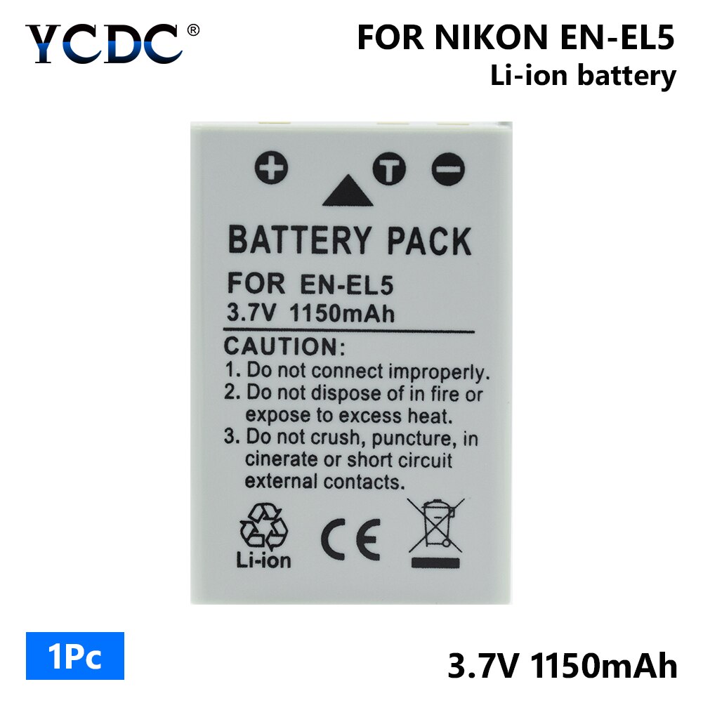 EN-EL5 Battery For Nikon Coolpix 3700 4200 5200 5900 7900 P3 P4 P80 P90 P5100 P6000 P80 P90 P100 P500 P510 P520 P530 S10: 1PCS