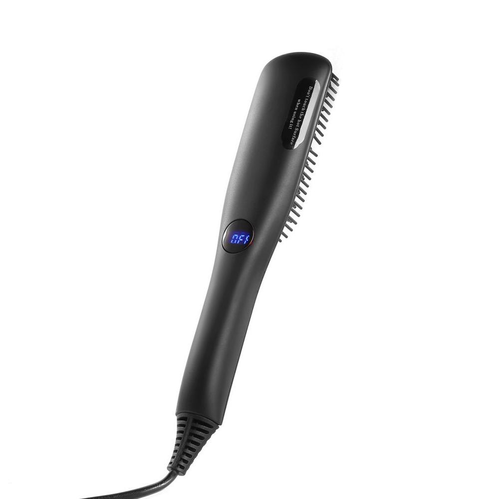 Pro LCD Electric Beard Hair Straightener Ionic Comb Fast Heating Hair Straightener Anti Static Ceramic Straightening Brush Comb