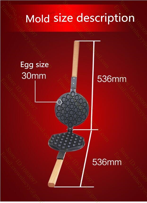 Antiaanbakvervanging eggettes bubble egg wafelvorm ijzeren plaat