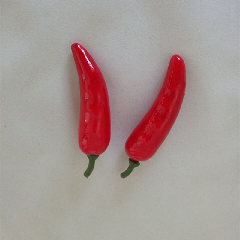 100pcs Realistic Lifelike Artificial Red Pepper Chili Simulation Vegetable Kitchen Home Decor