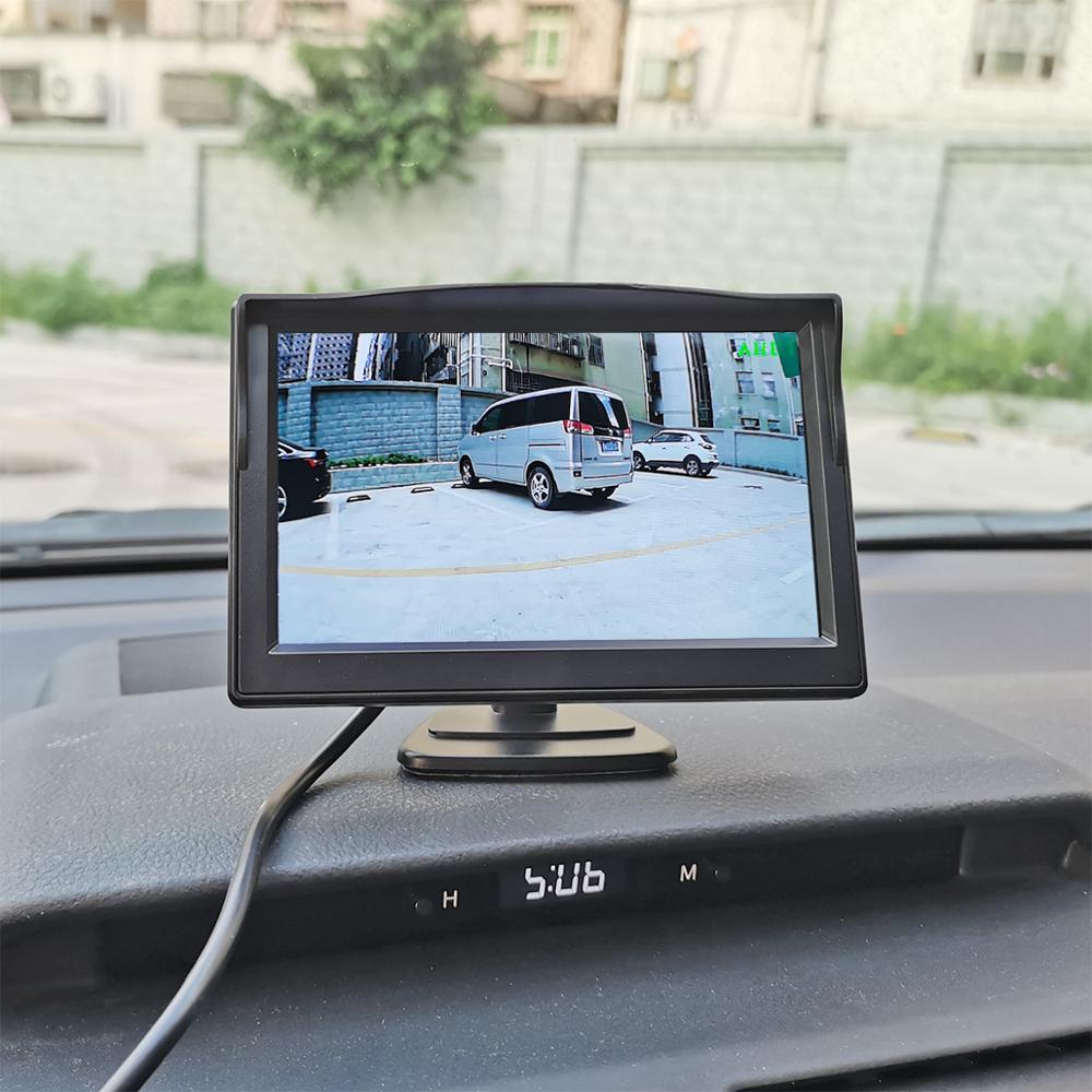 DIYSECUR 5" AHD Car Rear View Monitor Inside Parking Backup HD Monitor with Both Suction Cup and Bracket for MPV SUV Horse Lorry