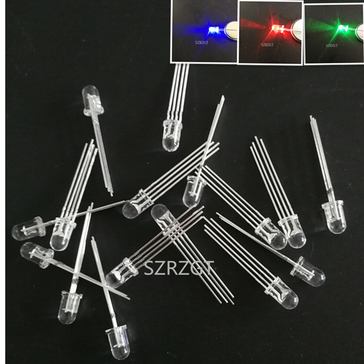 1000pcs 5mm led white/blue/red/yellow/green/pink light bulbs / 5MM White Colour LED emitting diode F5mm White LED: RGB-Common cathoe