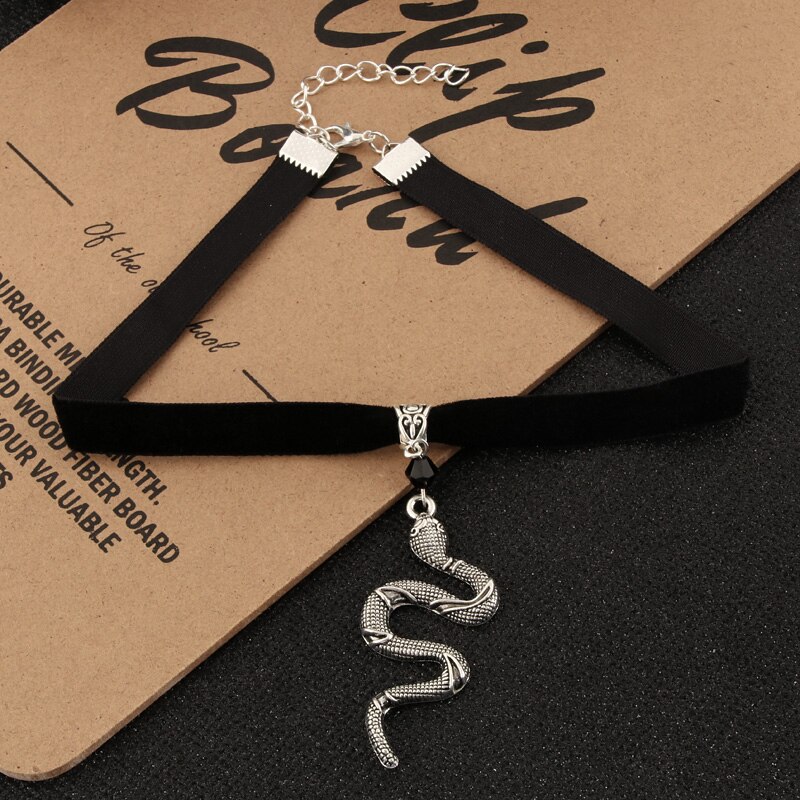 Snake Cobra Chokers Witchy Gothic Grunge Kraag Fluwelen Ketting Dark Sieraden Voor
