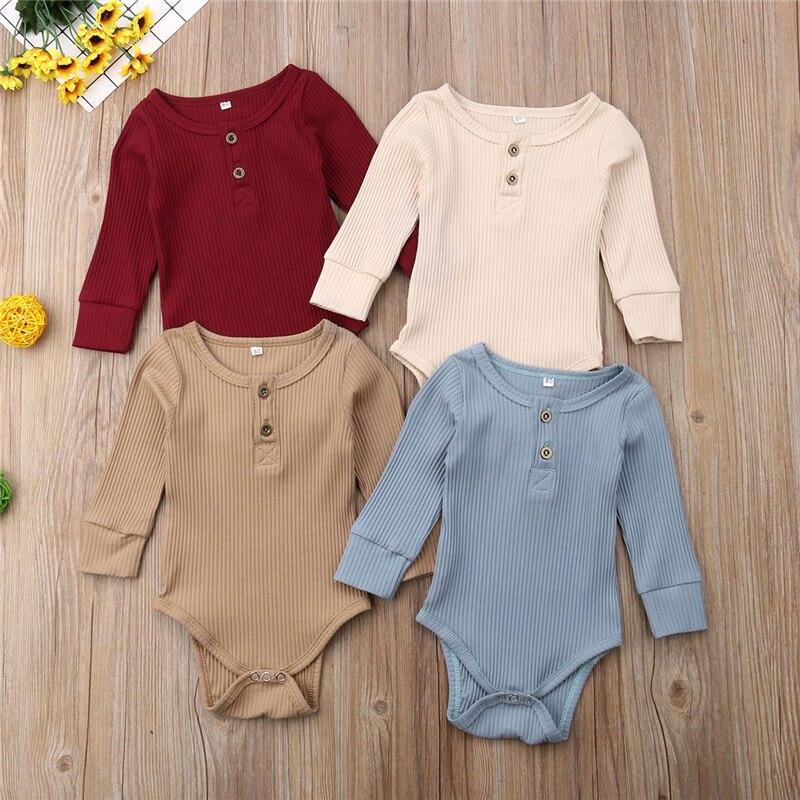 Baby Mädchen Kleidung Neugeborenen Baby Mädchen Junge Rüschen eins-Stück Bodysuit Gesamt Outfits vier Farbe Lange Hülse Geschmack freundlicher kleidung