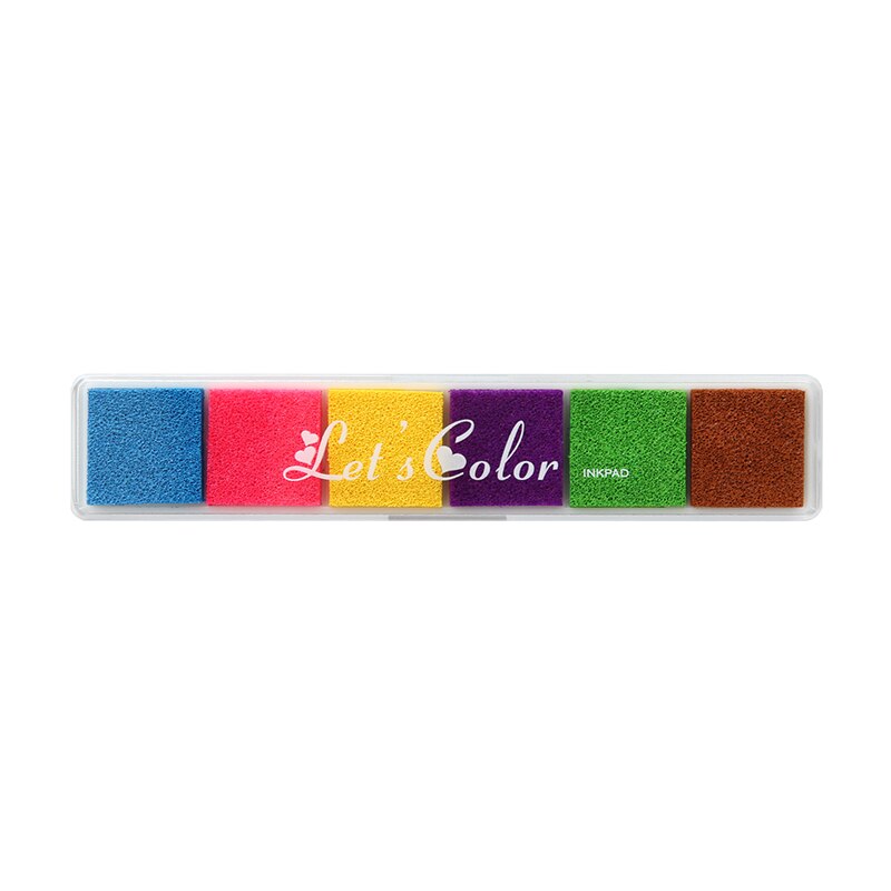 6 farben Bar Stempelkissen Regenbogen Farbverlauf Tinte Pad für Stempel Druck DIY Handgemachten Tagebuch Tagebuch Dekoration Büro Schule 6333: Blau zu Kaffee