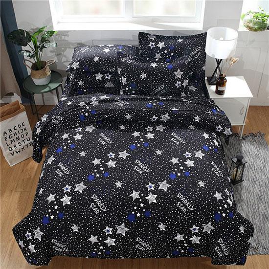 Blå stjerne sengesett enkelt dobbel tvilling/dronning 2 stk /3 stk sengetøy sengetøy dynetrekk sett uten laken ingen fylling: 03 / 200 x 230cm 3 stk