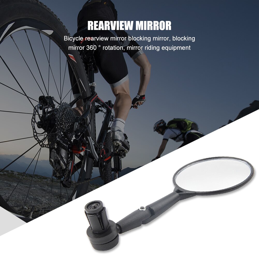 1pc Bicycle Handlebar End Mirrors 360 Rotatable Bike Side Rearview Electrical Bike HD Wide-Range Adjustable Angles Mirror