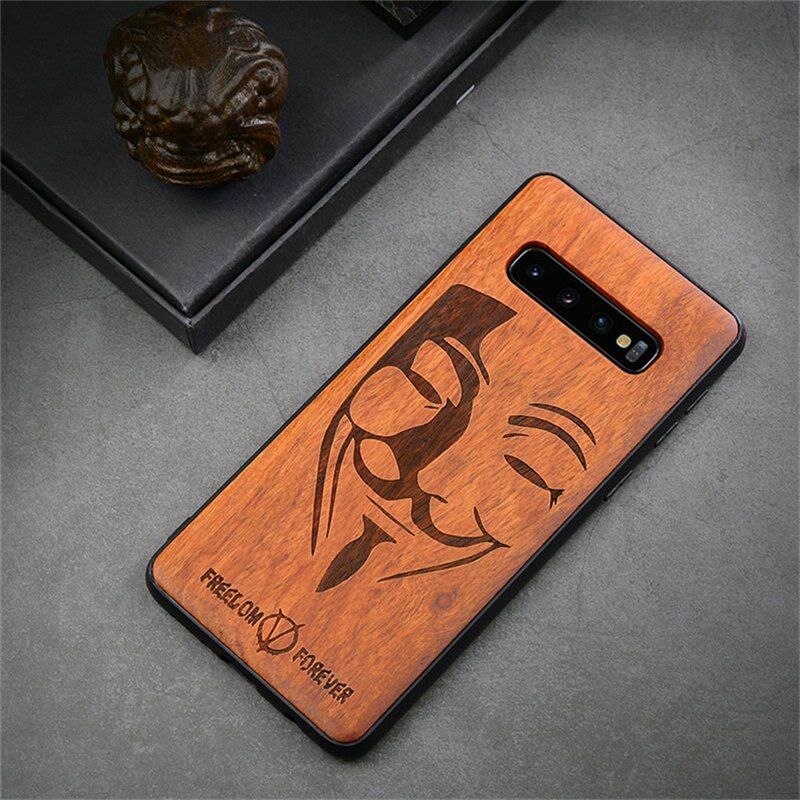 LYBALL Wood Case for Samsung S10 Phone Protective Back Cover Natural Wood Carved TPU Bumper Case for Samsung Galaxy S10 Plus: For Samsung S10 / V