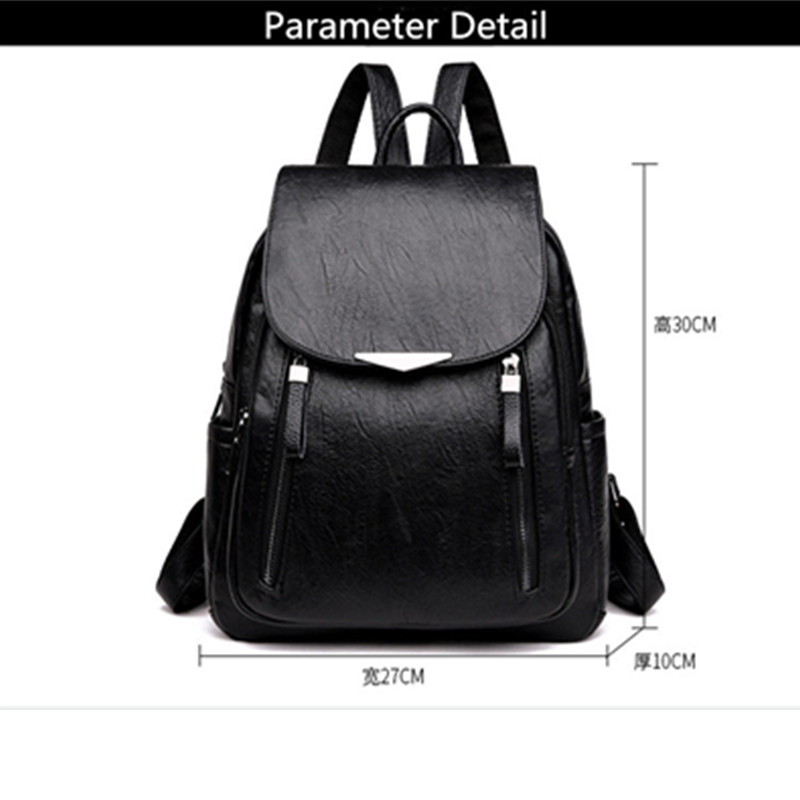 Femmes sac à dos PU femme sacs à dos Vintage en cuir sacs d'école grande capacité sac d'école pour filles Double fermeture éclair sacs à bandoulière