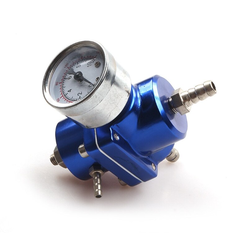 EPMAN-jdm Universal 0-140 PSI Adjustable Fuel Pressure Regulator FPR /Gauge Red Blue Silver Black EP-FPR003