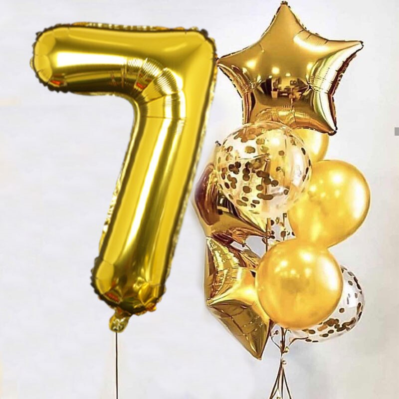 1set Gold 32inch Foil Number Balloons Birthday Party Decorations Star Ballon Kids Boy Girl 1st 1 2 3 4 Years Supplies Globos: Camouflage