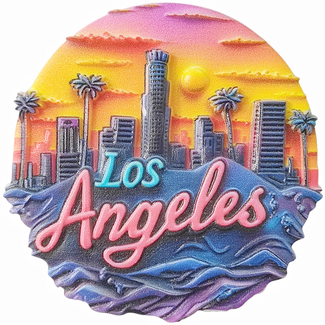 Los Angeles USA 3D réfrigérateur aimant Souvenir , résine fait à la main Los Angeles réfrigérateur aimant décoration de la maison Collection