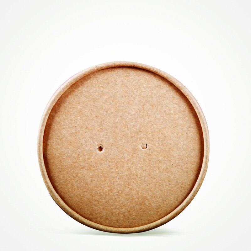 50pcs round disposable food salad soup takeaway packaging cups 12oz/16oz/26oz ice cream large paper cup with lid: only lid