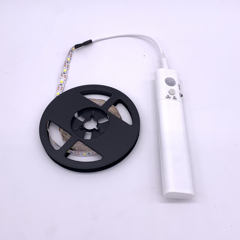 Pir trådløs bevegelsessensor ledet nattlys sengeskap trapp sensor lys luminaria usb 5v ledet stripe nattlampe til tv bakgrunnsbelysning: Pir sensorstrimmel / Varm hvit 2m