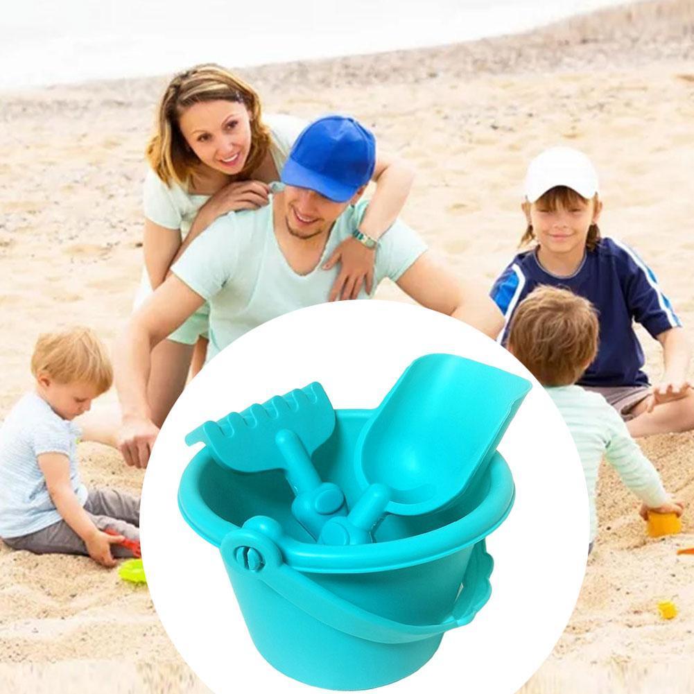 3Pcs/set Plastic Beach Toys Kids Sand Playing Toy Beach Bucket Spade Shovel Rake Sand Digging Tool Water Game Seaside Beach Tool