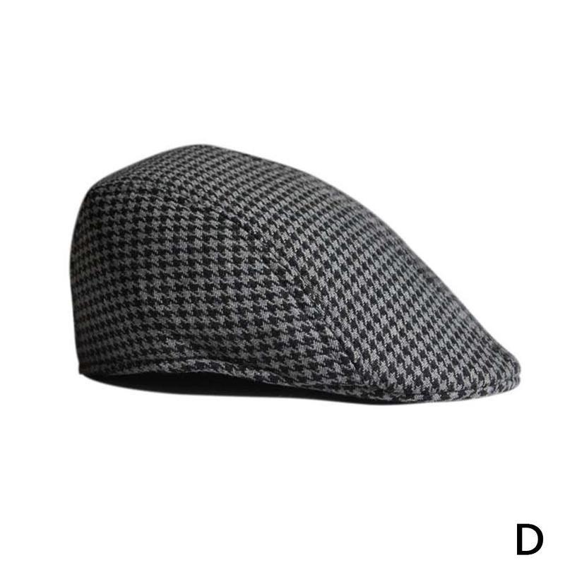 1Pc Peaky Blinders Hoed Katoen Plaid Baret Vintage Tweed Cap Verstelbare Hoed Voor Mannen En Vrouwen Accessoire Lente Peaky blinders Hoed: D