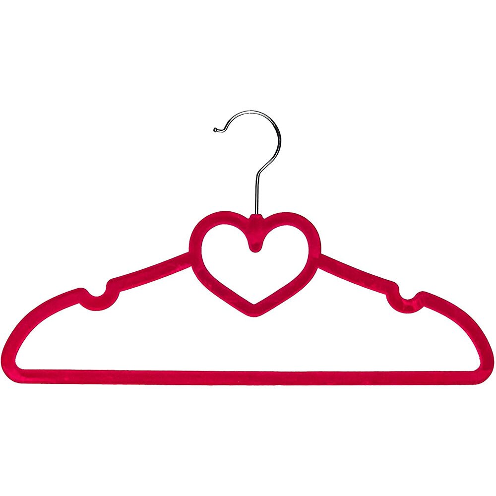 Perchas de terciopelo finas, antideslizantes, accesorios de barra, gancho integrado, organizador de almacenamiento de gancho de correa, estante de secado para ropa, 42cm, 5 piezas,: Rojo