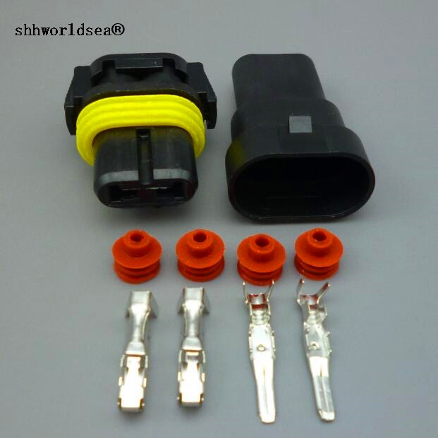 shhworldsea 9006 HB4 H10 Female Adapter Connector W/Terminal Pins HID Xenon Light Bulb Halogen Lamp Plug Socket 12 24v connector