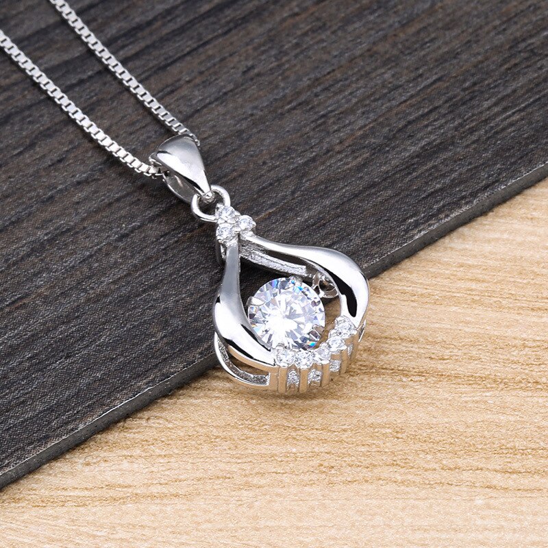 100% silber 925 Schmuck Halskette Schneeflocke Zirkon Anhänger Frauen Halskette Kette Länge 45cm