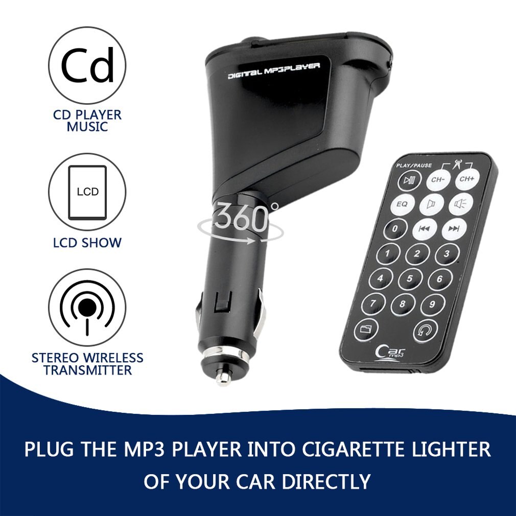 Car MP3 Player with perfect high stereo Wireless FM Transmitter and USB SD MMC Slot 3.5mm with Remote L31122