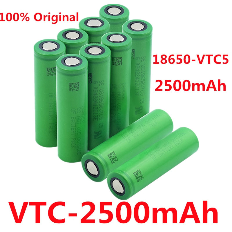 18650 100% original 3.7V vtc5 2500mah lithium rechargeable battery, vtc5 30a flashlight toy discharge