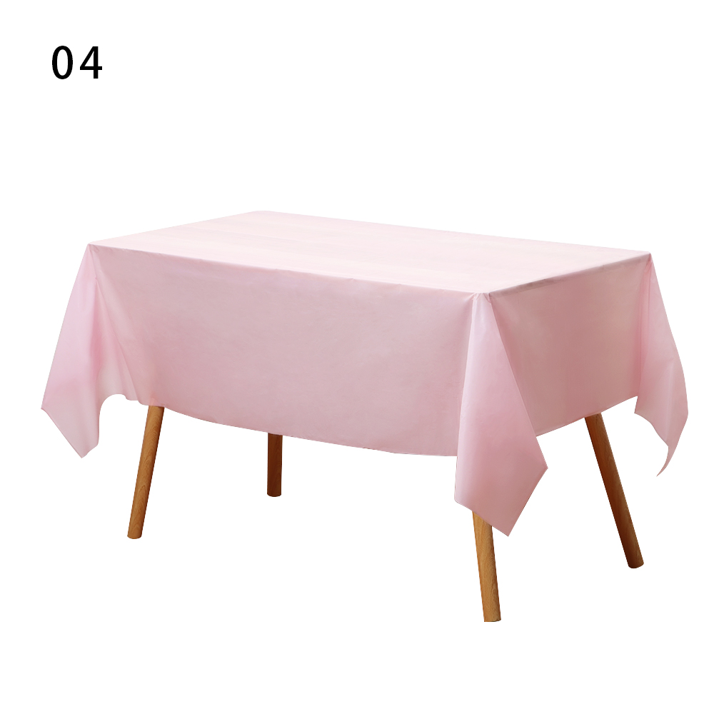 Disposable Plastic Tablecloth Rectangle covers Wipe Clean Party Decoration Wedding Supplies Large Home Decor Convenient: pink