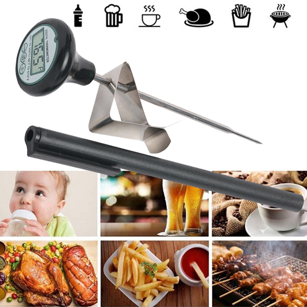 Digital Meat Food Thermometer Liquid Candy Deep Fry with Stainless Steel Clip