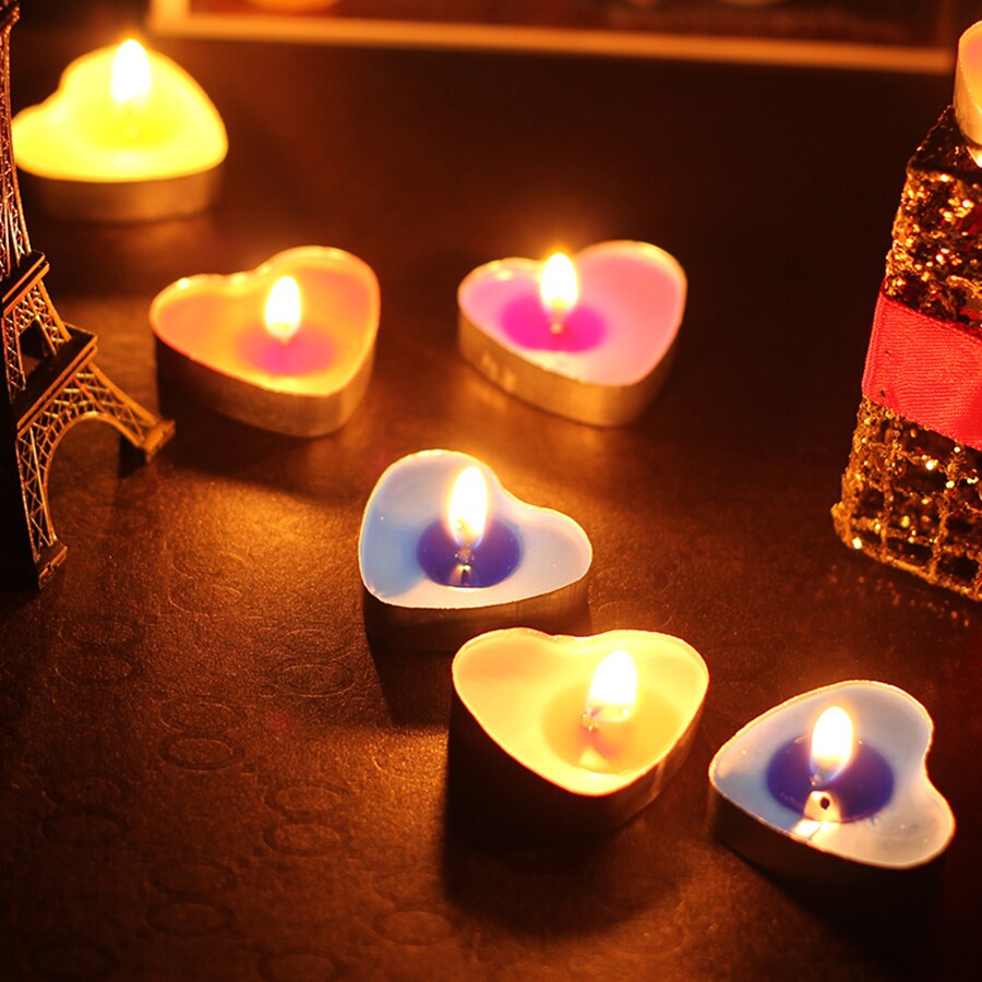 Bougies chauffe-bougie de mariage de petite dimension | Bougie avec cœur, , bougie photophore romantique Velas Tarta, QLB064