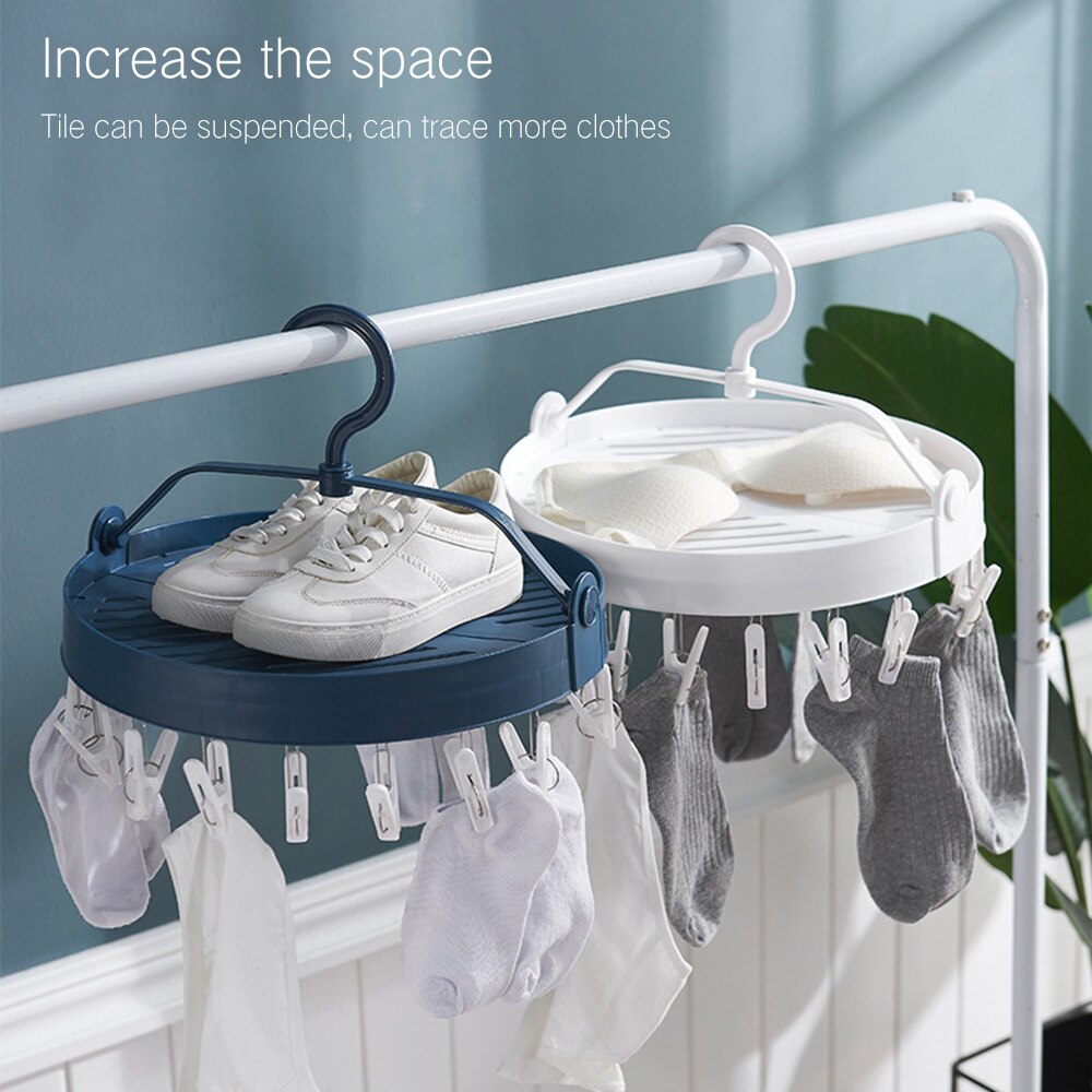 18/19/20 Clip Round Plastic Hanging Dryer Type Laundry Drying Rack Multifunctional Plastic Underwear Socks Home Drying Rack