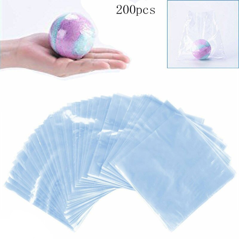 Bolsas de envoltura termorretráctiles para jabones, bombas de baño y artesanías, transparentes, impermeables, 6x6 pulgadas, 200 Uds.