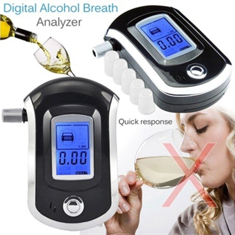 Professionele Digitale Adem Alcohol Tester Blaastest AT6000 Alcohol Adem Tester Alcohol Detector Met Lcd